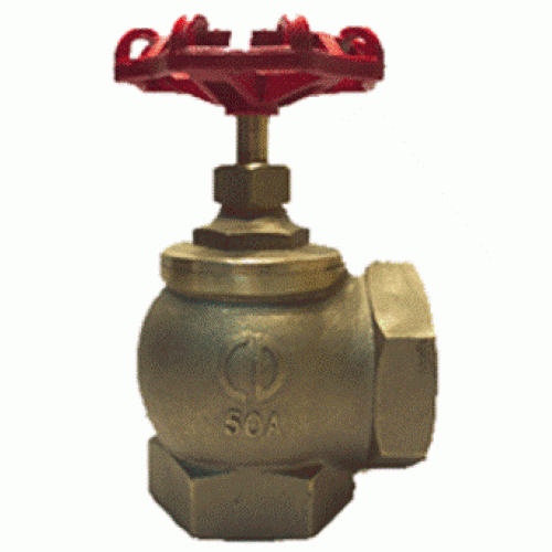 КПЛМ 65-1 латунный 90° муфта - муфта - Клапан пожарный латунный угловой 90°